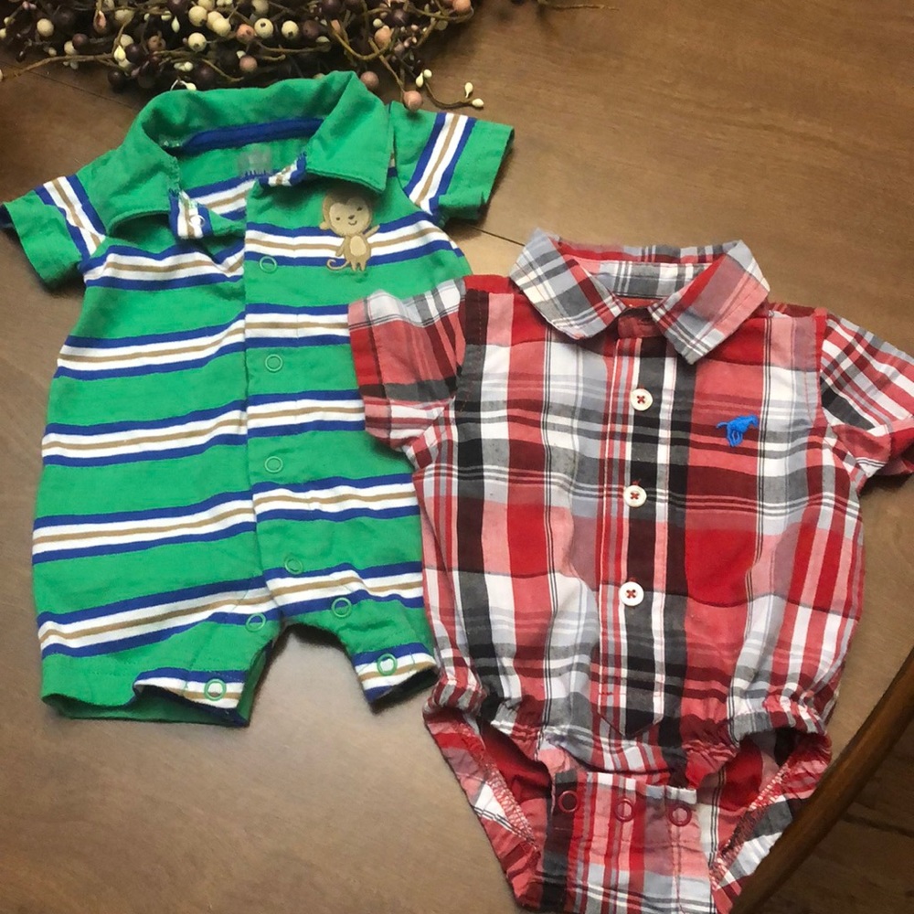 🍄EUC Baby Boy Romper/Dress Shirt BUNDLE!!!